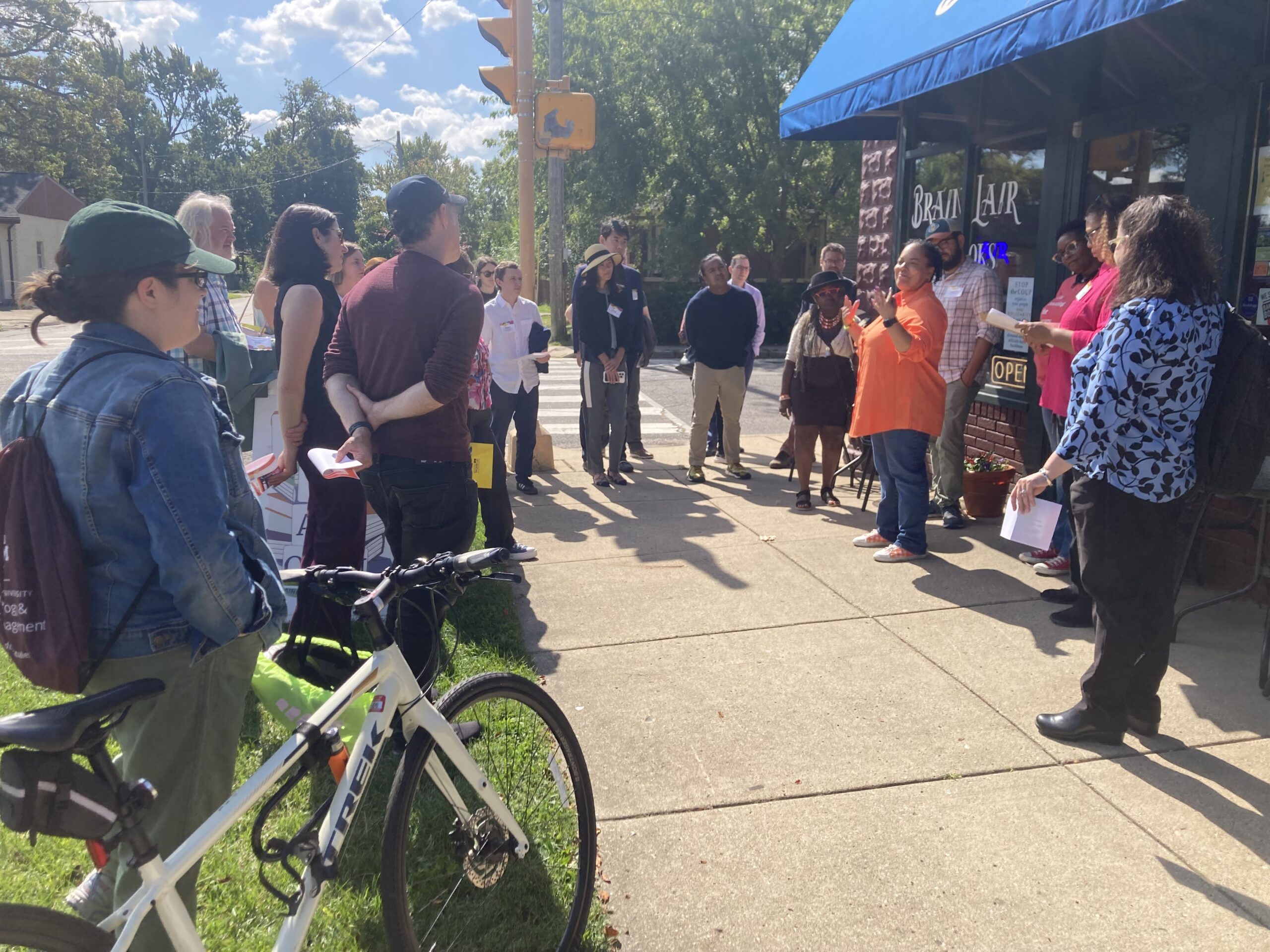 Faculty gather at Brain Lair Books in South Bend