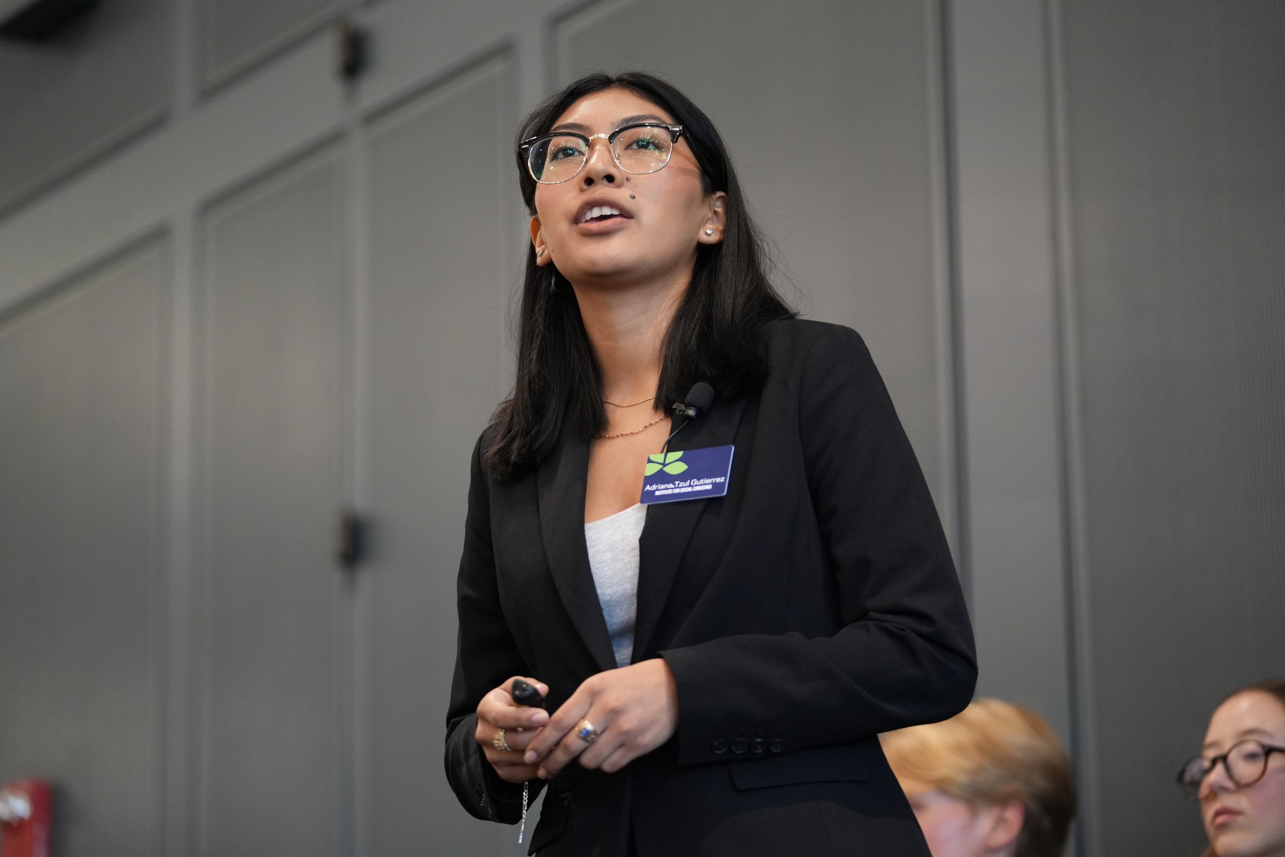 Adriana Tzul Gutierrez ’27 presents her research at the 2026 symposium